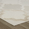 thumbnail image 1 of 8' X 11' Cream and Beige Geometric Distressed Area Rug, 1 of 8