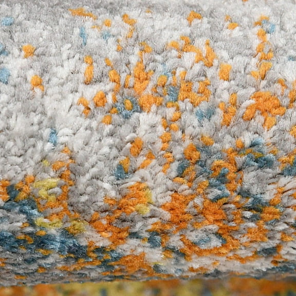 8' X 11' Pink and Orange Abstract Power Loom Area Rug