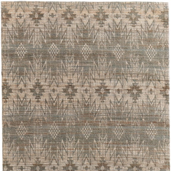 8' X 11' Tan and Gray Geometric Hand Woven Area Rug