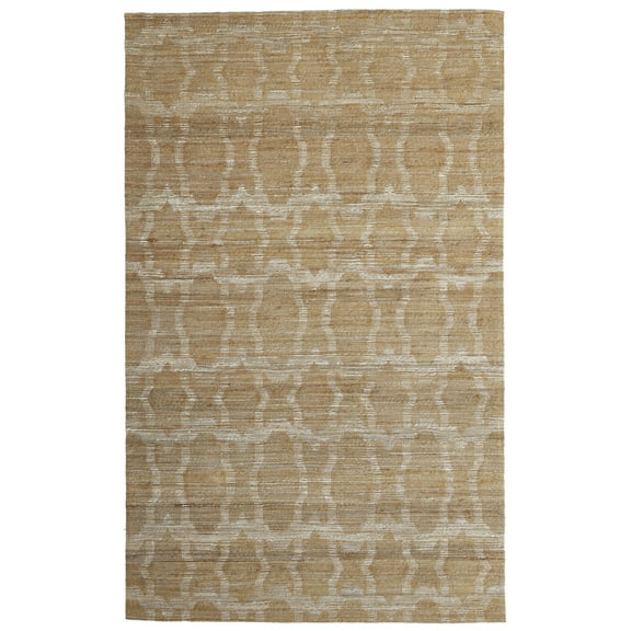 4' X 6' Tan and Ivory Geometric Hand Woven Area Rug
