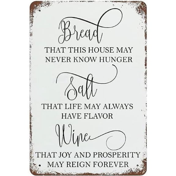 8"X 12" Bread Salt Wine Metal Tin Sign Its A Wonderful Life Wall Hanging Sign Vintage Metal Sign Rustic Farmhouse Signs For Home Bar Coffee Office Garage Decor Gift For Women Men Plaque Tin Sign