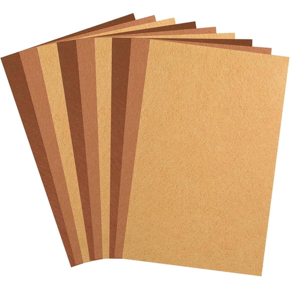 8"X 12" Brown Felt Sheets for Crafts, 9 PCS Thin Sewing Felt Fabric Sheet Stiff Felts Paper Non-Woven Felts Fabric Craft Sheets for DIY Art Crafts Sewing Projects Making Supplies