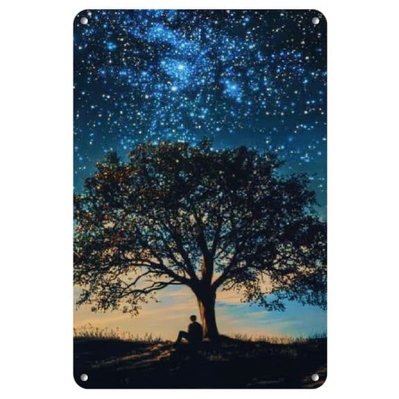 8"X 12" Iron Sheet Painting Wall Art - Valentine'S Magic in The Starry Night! Lovely Moments for Couples. A Must for Love Celebration.