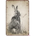thumbnail image 1 of 8"X 12" Vintage Tin Signs: Rabbit Drawing Printable Bunny Art - Cute Nursery Wall Decor, 1 of 8