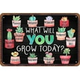thumbnail image 1 of 8"X 12" What Will You Grow Today Fluency Confidence Perseverance Your Brain Decision Making Tin Sign Metal Poster Wall Funny People Cave Wall Door Plaque, 1 of 8
