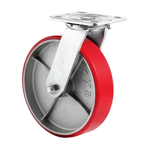 8"X 2" Heavy Duty Casters -  Casters Polyurethane Caster with Strong Load-Bearing Capacity 1500 LB, Swivel Caster, Widely Used in Furniture,WorkBrench,Tool Box(1 Swivel)