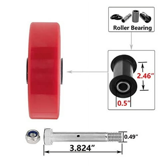 8"X 2" Heavy Duty Casters - Industrial Casters Polyurethane Caster with Strong Load-Bearing Capacity 1500 LB, Swivel Caster, Widely Used in Furniture,WorkBrench,Tool Box(1 Swivel)