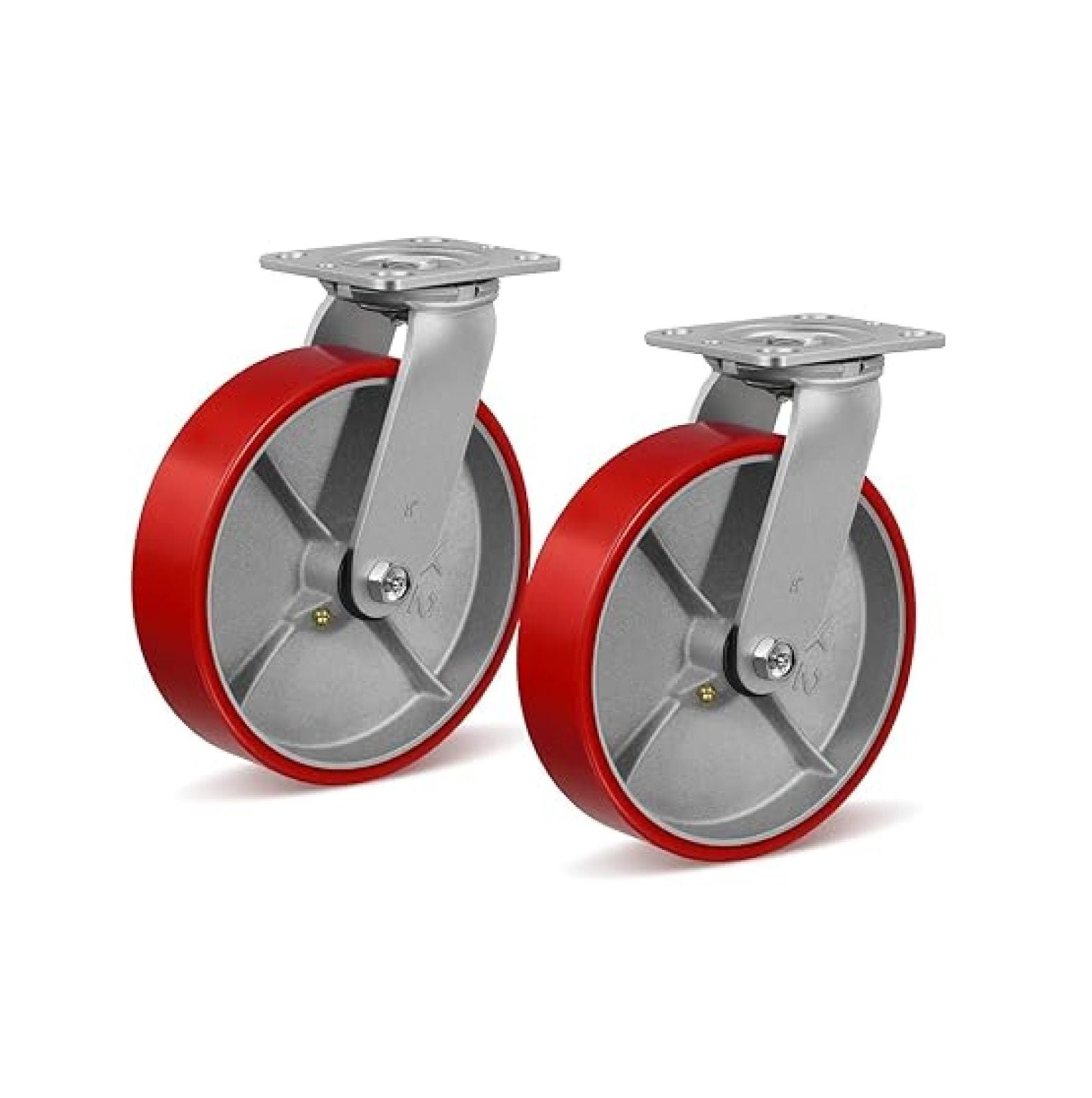 8" X 2" Heavy Duty Casters- Industrial Casters, Polyurethane Casters ...