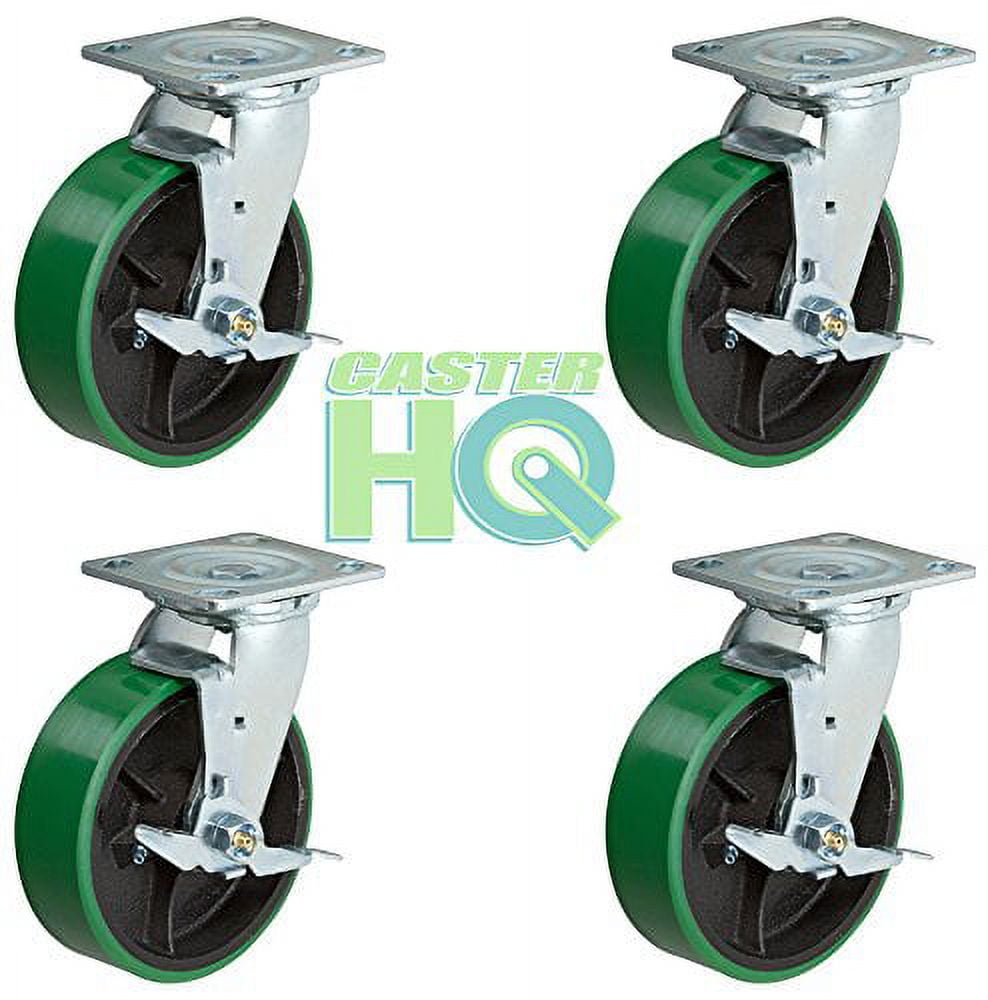 4 Crown Tread Red Polyurethane on Iron Wheel - Model 9 Swivel Caster 4 Crown Tread Red Polyurethane on Iron Wheel - Model 9 Swivel Caster