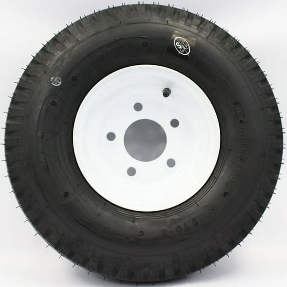8" X 3.75" 5-4.5" Bolt Circle White Trailer Wheel