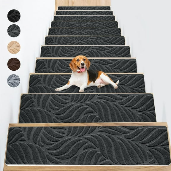 8 X 30 15 Pack Non Slip Stair Carpet Treads For Wood Steps Indoor Stair Mats Covers With Adhesive AntiSlip Stair Runner Rug For Elders And Dogs