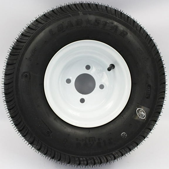 8" X 7" 4-4" Bolt Circle White Trailer Wheel