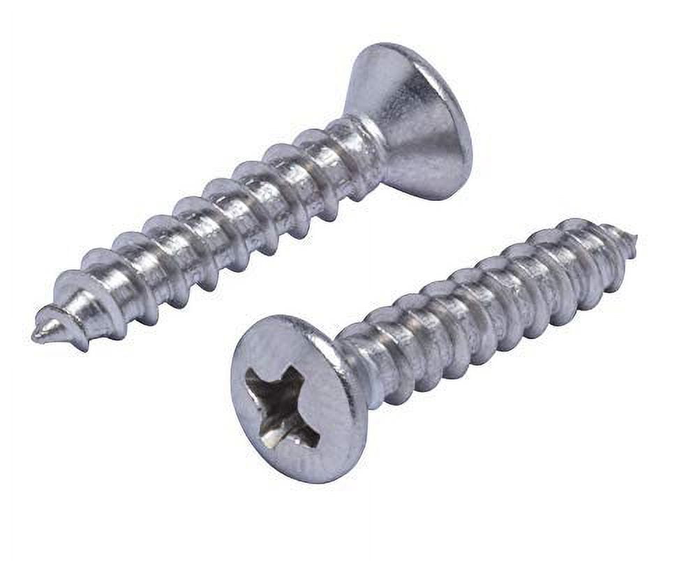 #8 X 7/8" Stainless Oval Head Phillips Wood Screw (100pc) 18-8 (304) Stainless Steel Screws by Bolt Dropper
