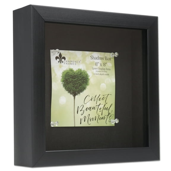 8 X 8 In. Black Shadow Box Frame With Black Linen Display Board