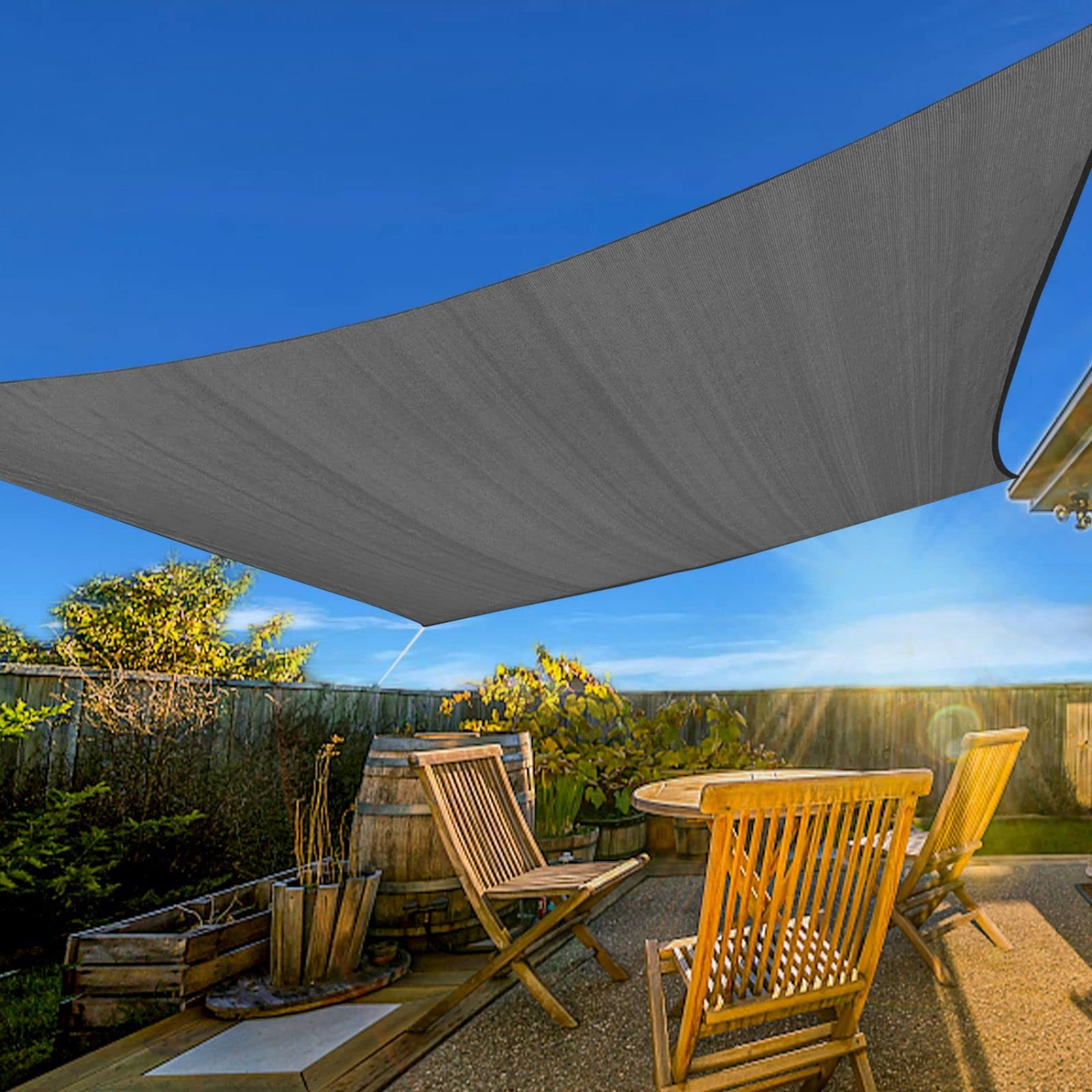 8'X12' HDPE Sunshade Sail, Dark Grey