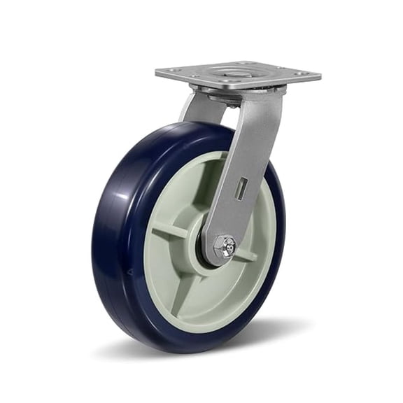 8"X2" Heavy Duty Industrial Casters,Polyurethane on Polypropylene Caster Wheels,Swivel Caster for Supermarket and Warehouse Flatbed Cart, 1250 lbs Capacity