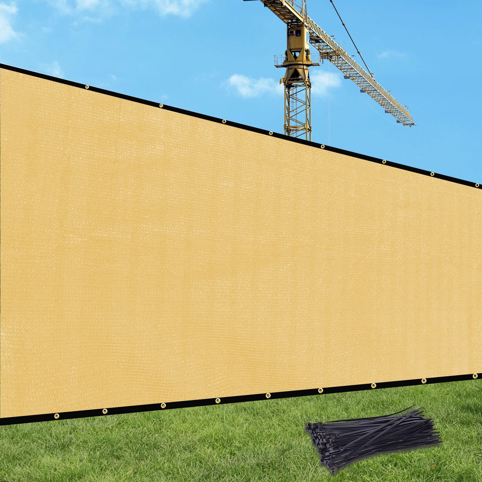 8'X50' HDPE Privacy Fence, Sand