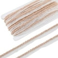 thumbnail image 1 of 8 Yards Brown Mesh Ribbon Small Glass Beads Lace Sheer Trim Embroidery Beaded Edged Polyester Tulle Yarn Ribbons Bulk, 1 of 9