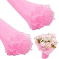 thumbnail image 1 of 8 Yards x 11 Inch Floral Wrapping Mesh Paper Florist Wrinkled Wavy Net Mesh Yarn Fresh Flower Bouquet Packing Wrappers for Valentine's Day Christmas Home Decoration Pink, 1 of 8