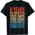 thumbnail image 1 of 8 Year Anniversary Him Her Couple 8th Wedding T-Shirt, 1 of 5