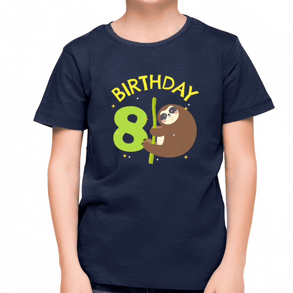 8 Year Old Birthday Boy Shirt Sloth 8th Birthday Outfit Boys Birthday Shirt Boy Happy Birthday Shirt