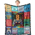 thumbnail image 1 of 8 Year Old Boy Gift Blanket 60"x50", 8 Year Old Boy Birthday Gift Ideas, Birthday Gift for 8 Year Old Boy, Best Birthday Gifts for 8 Year Old Boy, 8 Year Old Boy Gifts, 8th Birthday Boy, 1 of 1