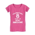thumbnail image 1 of 8 Years of Being Awesome! Girls' Fitted T-Shirt - Tstars' Unique Birthday Gift - Ideal for Celebrating 8th Birthday Parties - High-Quality Graphic Print - Comfortable Cotton Tee for Kids, 1 of 4