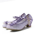 thumbnail image 1 of 8 Years Little Kids Girls Rhinestone Sandals Dress Pumps Glitter Sequins Princess Low Heels Princess Dress Shoes Party Dance Shoes Purple, 1 of 4