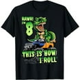 thumbnail image 1 of 8 Years Old Boy Birthday Shirt Dinosaur Trex Monster Truck T-Shirt, 1 of 5