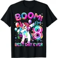 thumbnail image 1 of 8 Years Old Dabbing Unicorn Gifts 8Th Birthday Girl Party T-Shirt Unisex S-5XL Hot Trending Shirt, Vintage Birthday Gift, 1 of 3