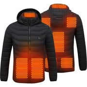 8-Zone Heated Jacket USB Electric Hoodie Jacket Winter Warming Jacket Coat (Size - Large)