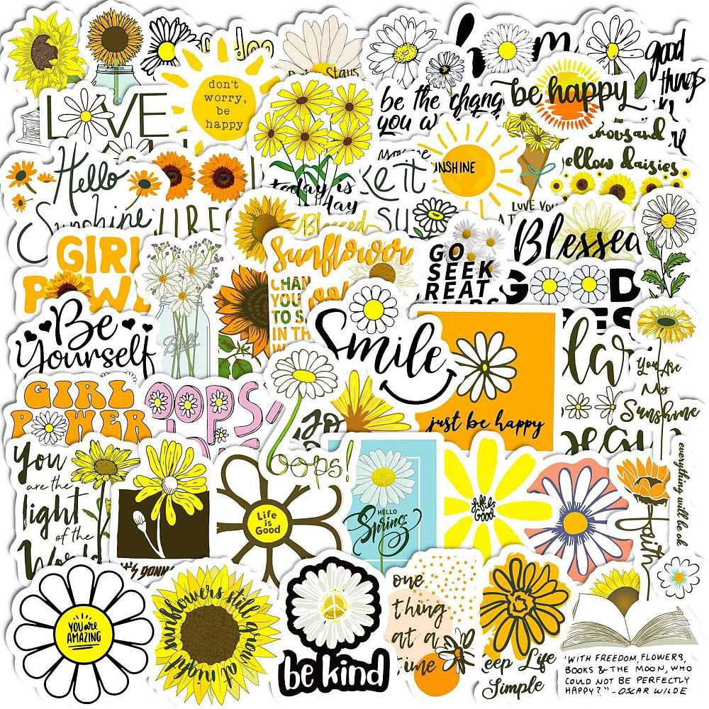 8 bag 50pcs PVC Self-Adhesive Inspirational Quote Stickers Waterproof ...