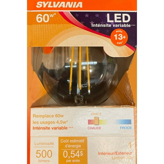 (8 bulbs) Sylvania LED Globe G25, 60 watt equivalent, 500 Lumens, Clear, Dimmable, Soft White, Medium Base, LED Light Bulb