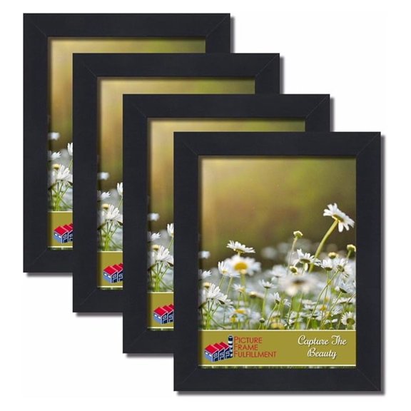 8 by 18-inch Picture Frame 4-Piece Set, Smooth Finish, 1.25 Inch Wide, Black