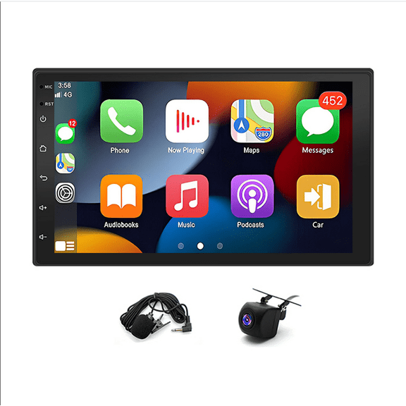 (8-core) 7 Inch 6+128GB Car Stereo Radio Compatible for Nissan Sunny 2005-2007 with Carplay Android Auto GPS Navigation with Bluetooth Wifi SWC Split Screen + AHD Backup Camera Mic