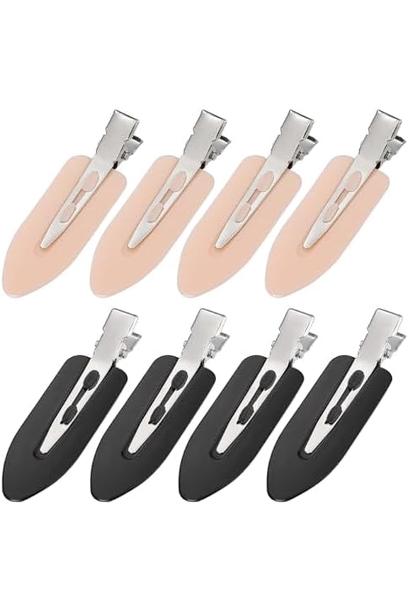 8 count No Bend No Crease Hair Clips- Styling Duck Bill Clips Hair Barrettes for Styling Sectioning, Small Gifts for Women Girls Salon Hairstyle Hairdressing Bangs Waves, Black &