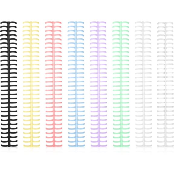 8 count Comb Binding Spines, 30 Rings Click Plastic Spiral Binding Coils