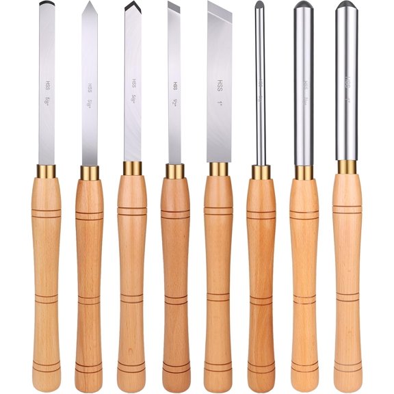 8 count Lathe Chisel Set, M2 HSS Turning Tools for Beginners