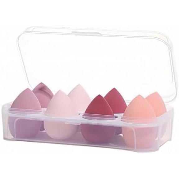 8 count Makeup Sponges Set - Latex-Free, Blending Beauty Sponge for Liquid, Cream & , Soft Non-Absorbent, Multi-Size with Case,Multi-Shape for Liquid and  ()
