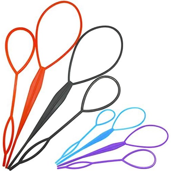 8 count Quick Loop Tool for Braids, Ponytails, and Long Hair Styling - Braid Maker Kit