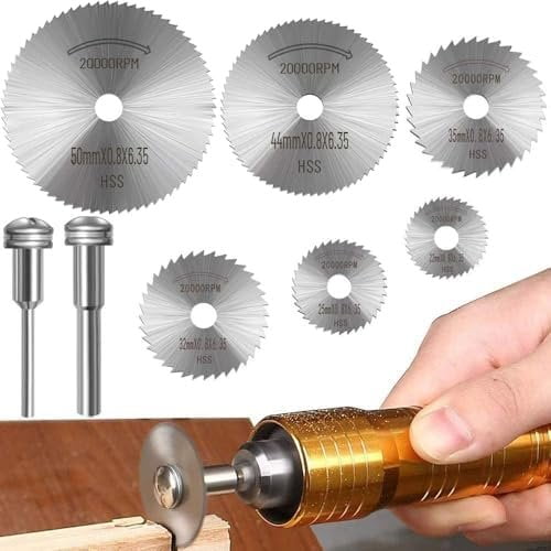 8 count Rotary Drill , Steel Disc Wheel with 1/8" Straight Shank Mandrel for Fordom Drills Rotary Tools (Power Tools are not Included)