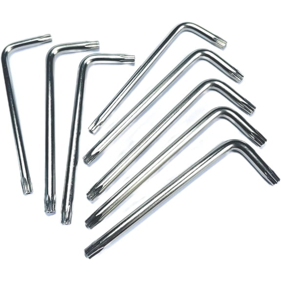 8 count T25 Torx Bit T25 Anti Tamper Proof Torx Key Bit Wrench,Golf wrench Golf driver tool T 25 torx key set,allen key drill bit set L-Shape,S2 Steel tamper proof torx bit set