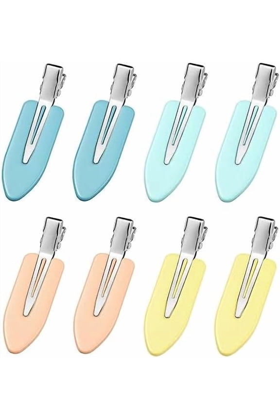 8 count No bend Hair Clips No Crease  Hair Clip Duckbill Clip No Dent Creaseless  Hair Barrettes for Salon Hairstyle Women Girls  Accessories (Yellow)