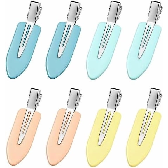 8 count No bend Hair Clips No Crease Makeup Hair Clip Duckbill Clip No Dent Creaseless Hair Barrettes for Salon Hairstyle Women Girls Makeup Accessories (Yellow)
