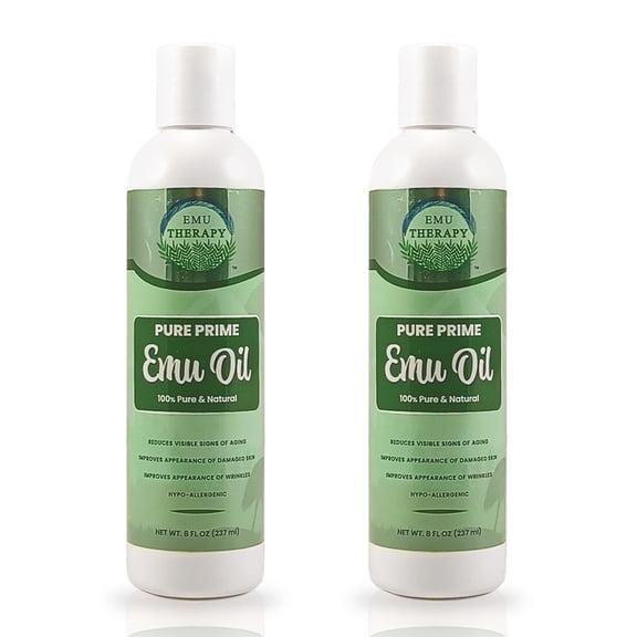8 fl oz Pure Prime Emu Oil, Massage, Moisturizing, Carrier Oil, 2 count