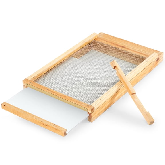 8-frame Beeswax Dipped Cedar Wood Beehive Screened Bottom Board with Entrance Reducer