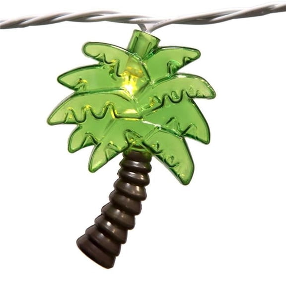 8 ft. 10 Light LED Palm Tree End-Connecting 22AWG Green Wire Set, Green & Brown - Pack of 12