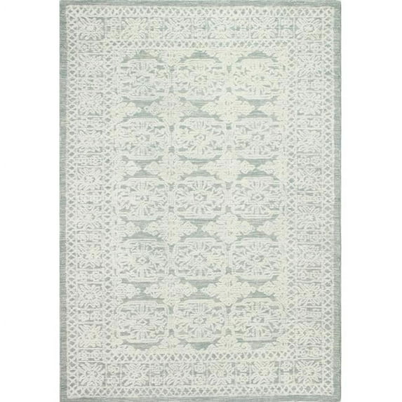 8 ft. 6 in. x 11 ft. 6 in. Verona Geometric Transitional 100 Percent Wool Hand Tufted Rectangle Area Rug, Teal