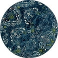 thumbnail image 1 of 8 ft. Bastille Collection Emerge Woven Round Area Rug, Teal, 1 of 1