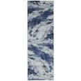thumbnail image 1 of 8 ft. Blue & Ivory Abstract Power Loom Runner Area Rug, 1 of 1